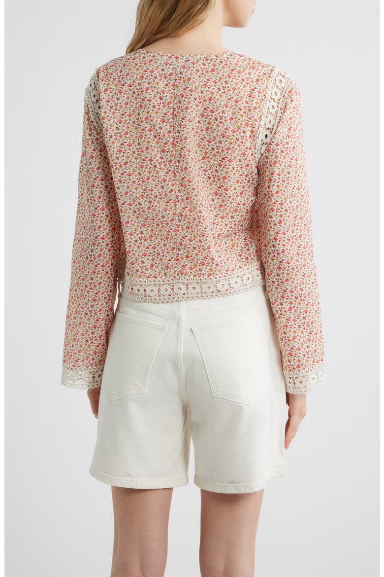 The Tory Crop Organic Cotton Voile Top, Alternate, color, GEO DITSY IVORY