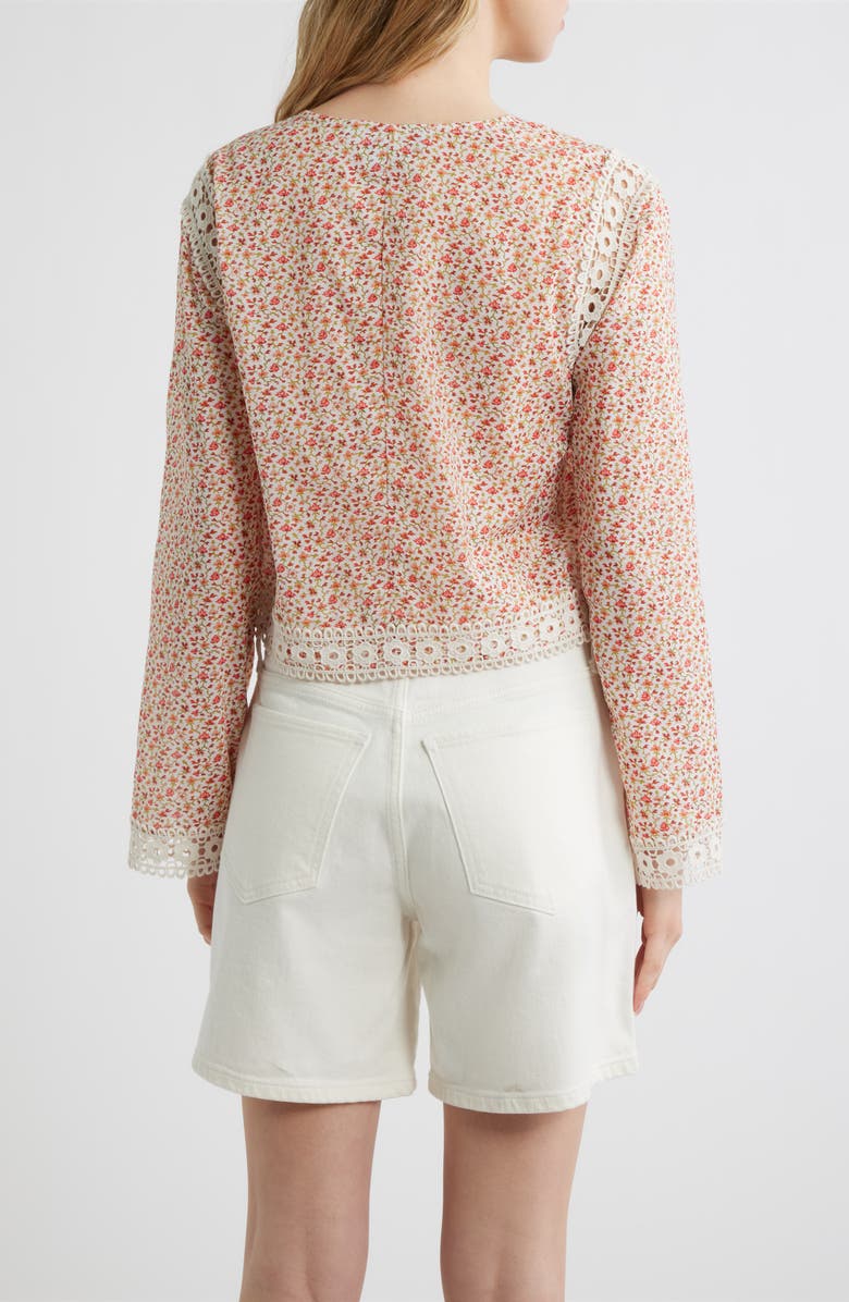 Hill House Home The Tory Crop Organic Cotton Voile Top, Alternate, color, Geo Ditsy Ivory