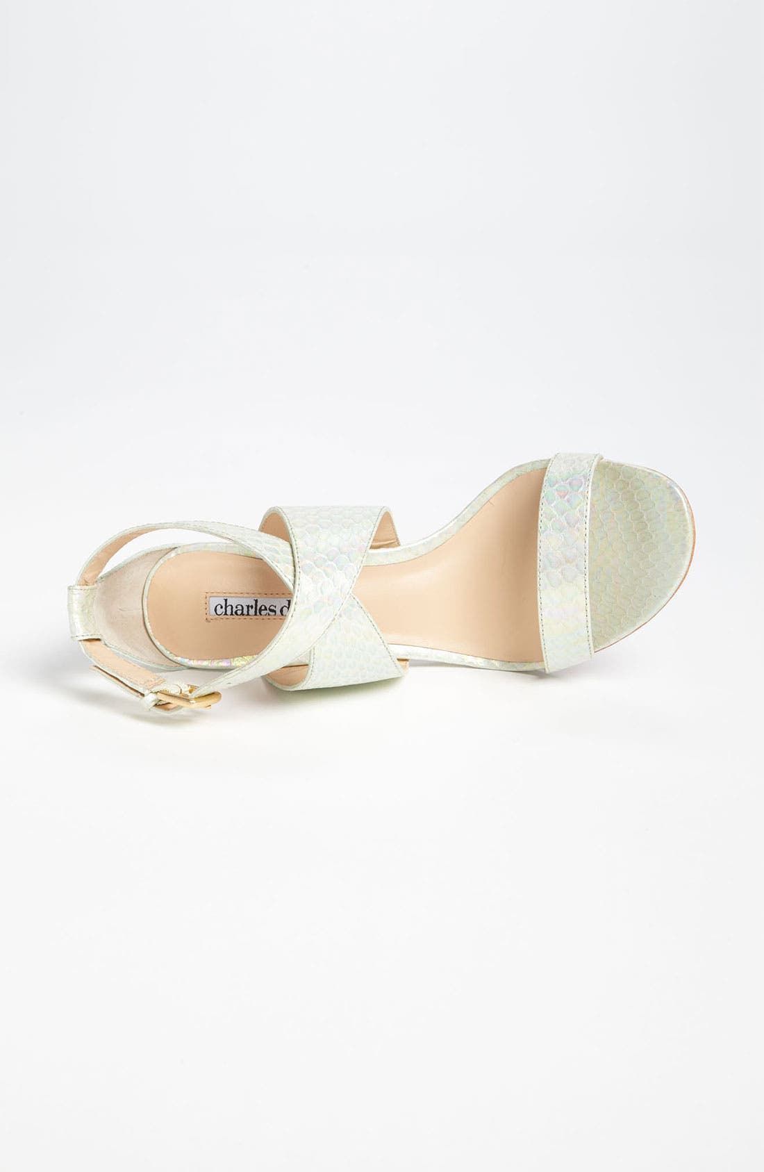 Charles David 'Icon' Sandal, Alternate, color, MINT IRIDESCENT SNAKE