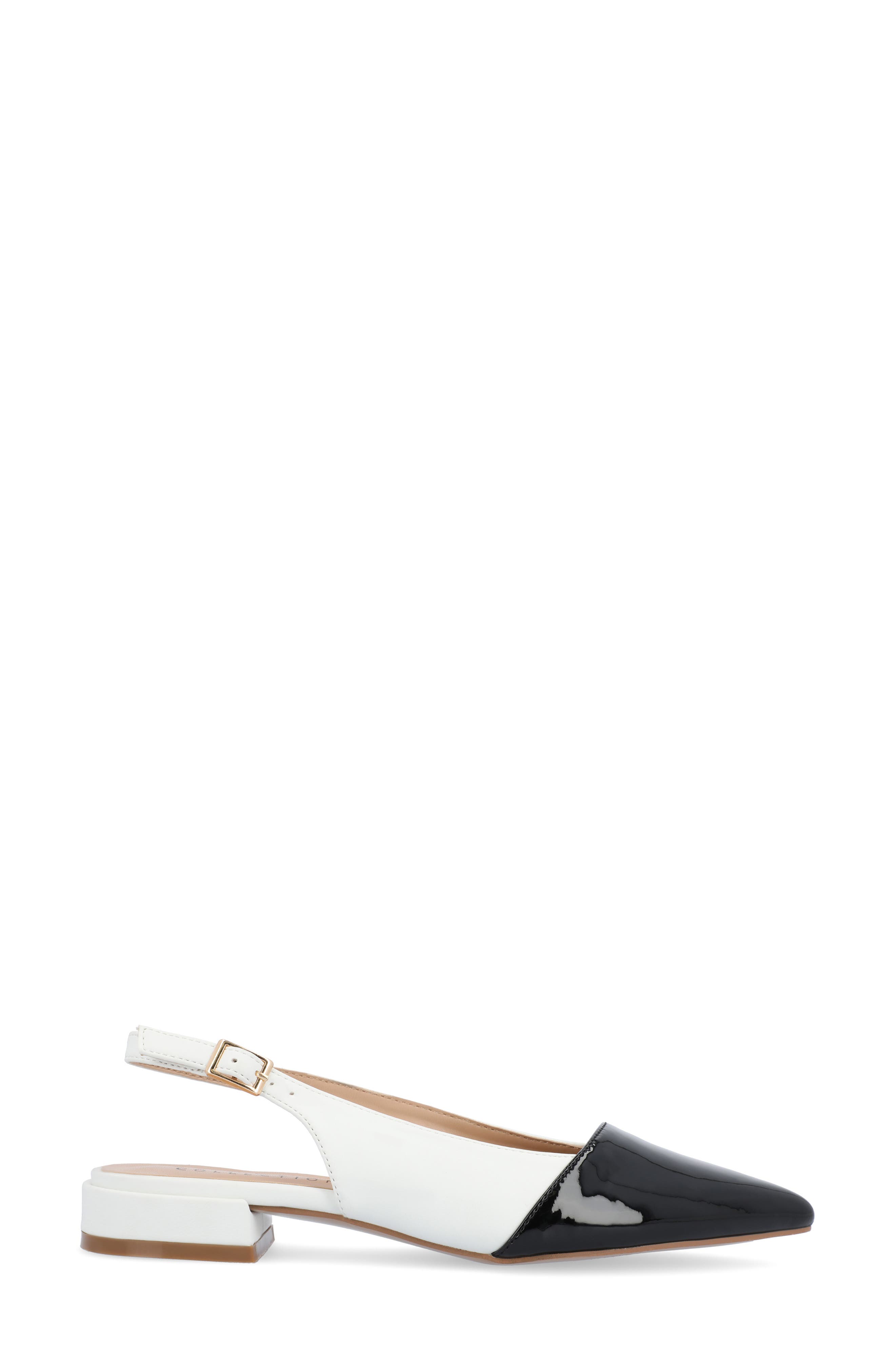 Journee Collection Bertie Slingback Flat, Alternate, color, White