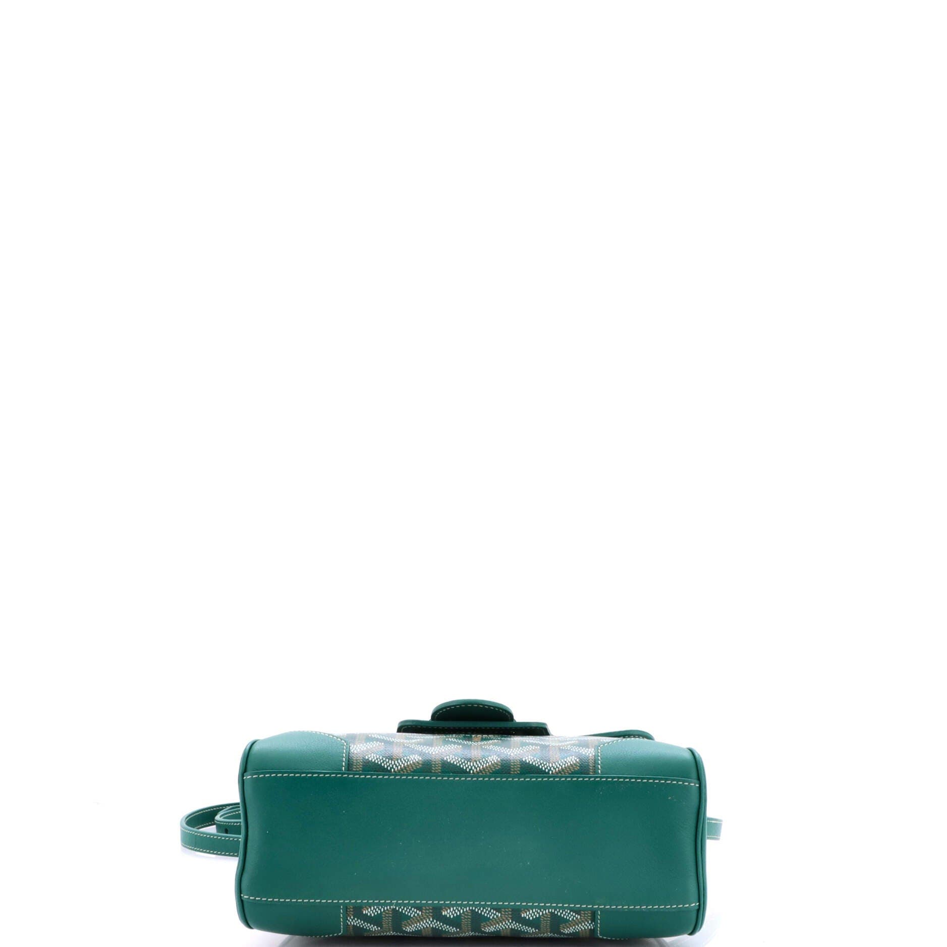 Pre-Owned Goyard Saigon Top Handle Bag Coated Canvas with Leather Mini, Alternate, color, Green