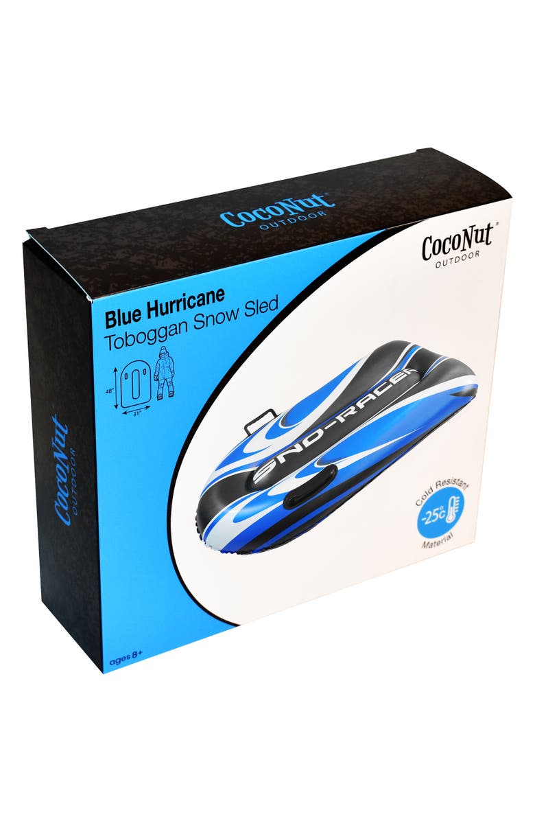 Coconut Outdoor Blue Hurricane Toboggan Snow Sled 48X31 Inch, 8+, Alternate, color, Blue