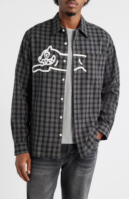 Icecream Mean Gene Long Sleeve Button-up Shirt In Black