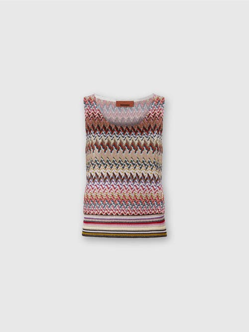 Missoni Womens Multicolor Chevron Scoop-neck Knit Top In Multi
