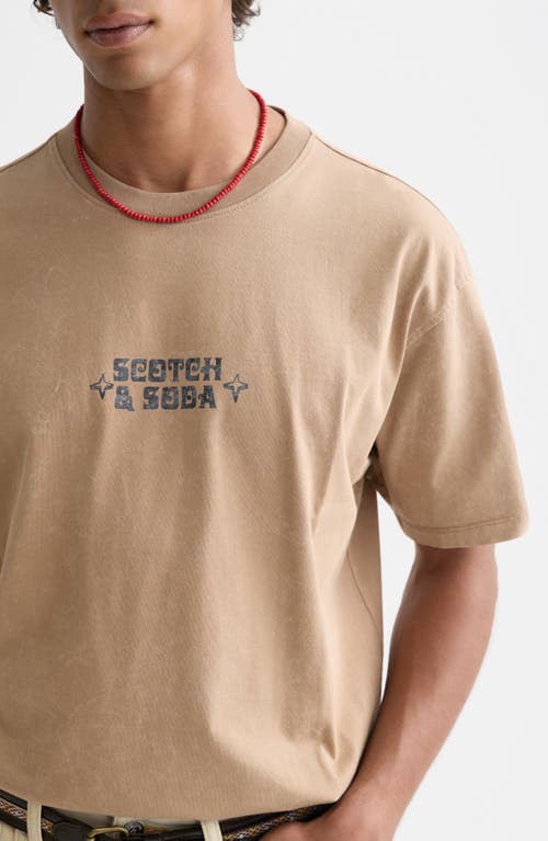 Scotch & Soda Oversize Logo Cotton Graphic T-shirt In Brown