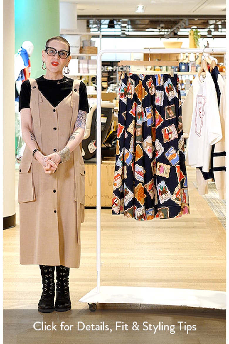 Borth Print Midi Skirt video