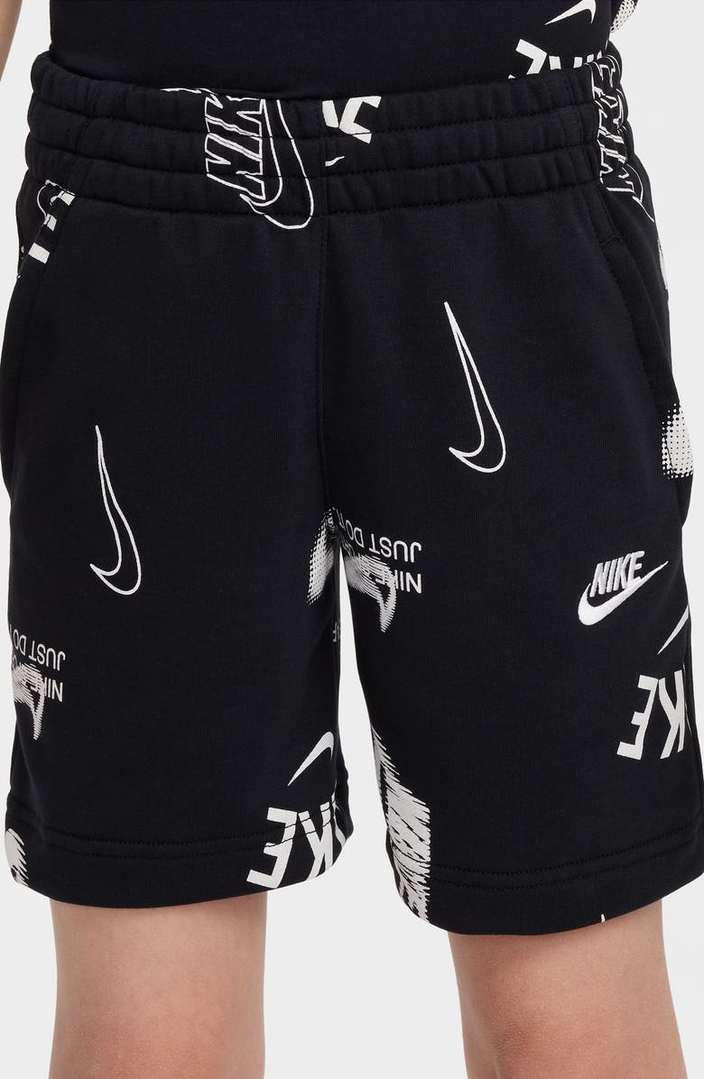 Nike Kids' Club French Terry Shorts, Alternate, color, Black/ Black/ White