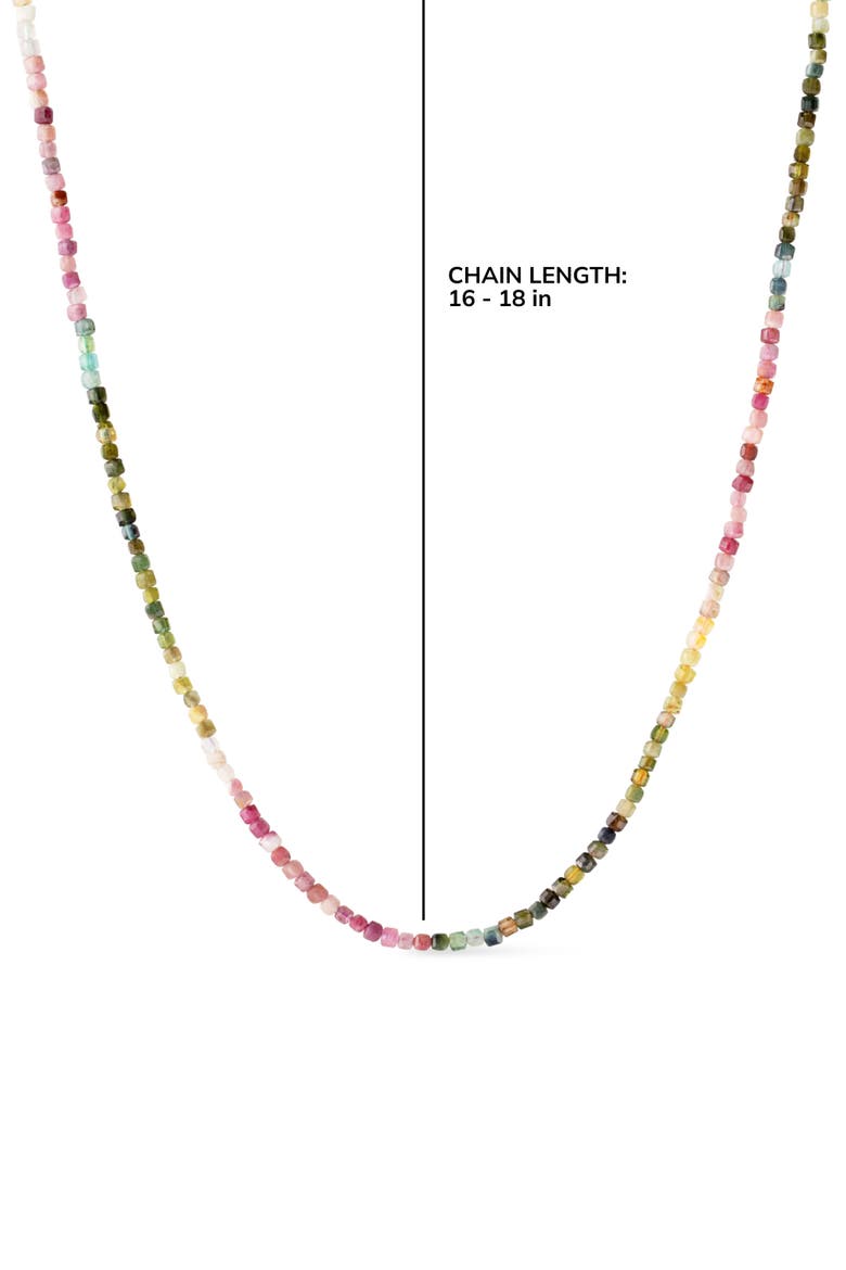 Solid Yellow Gold - Tourmaline Beaded Necklace, Alternate, color, Gold