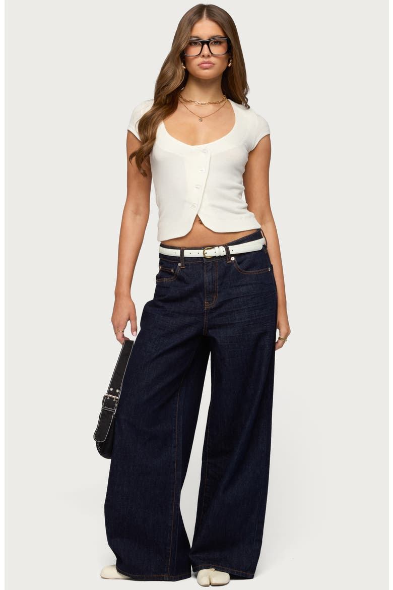 Blaunca Asymmetric Crop Knit Top, Alternate, color, CREAM