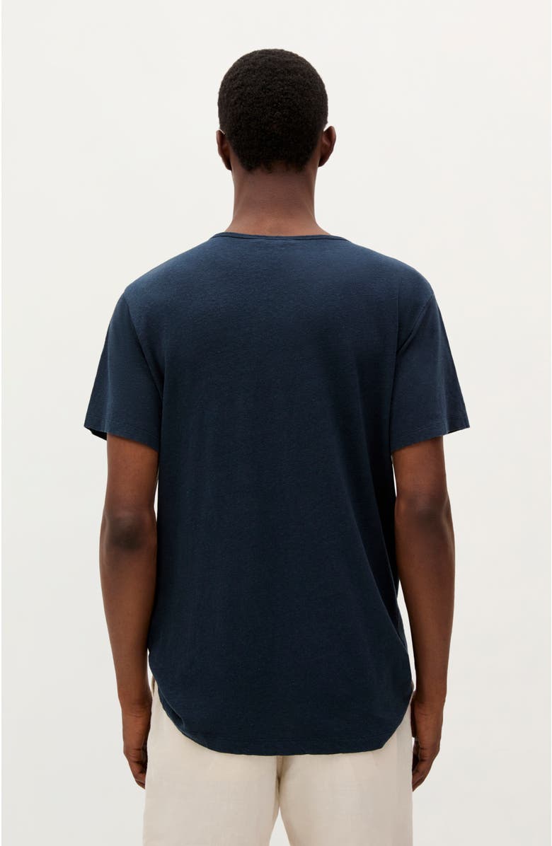 Scalpers Icon Basic Linen Tee, Alternate, color, Dark Navy
