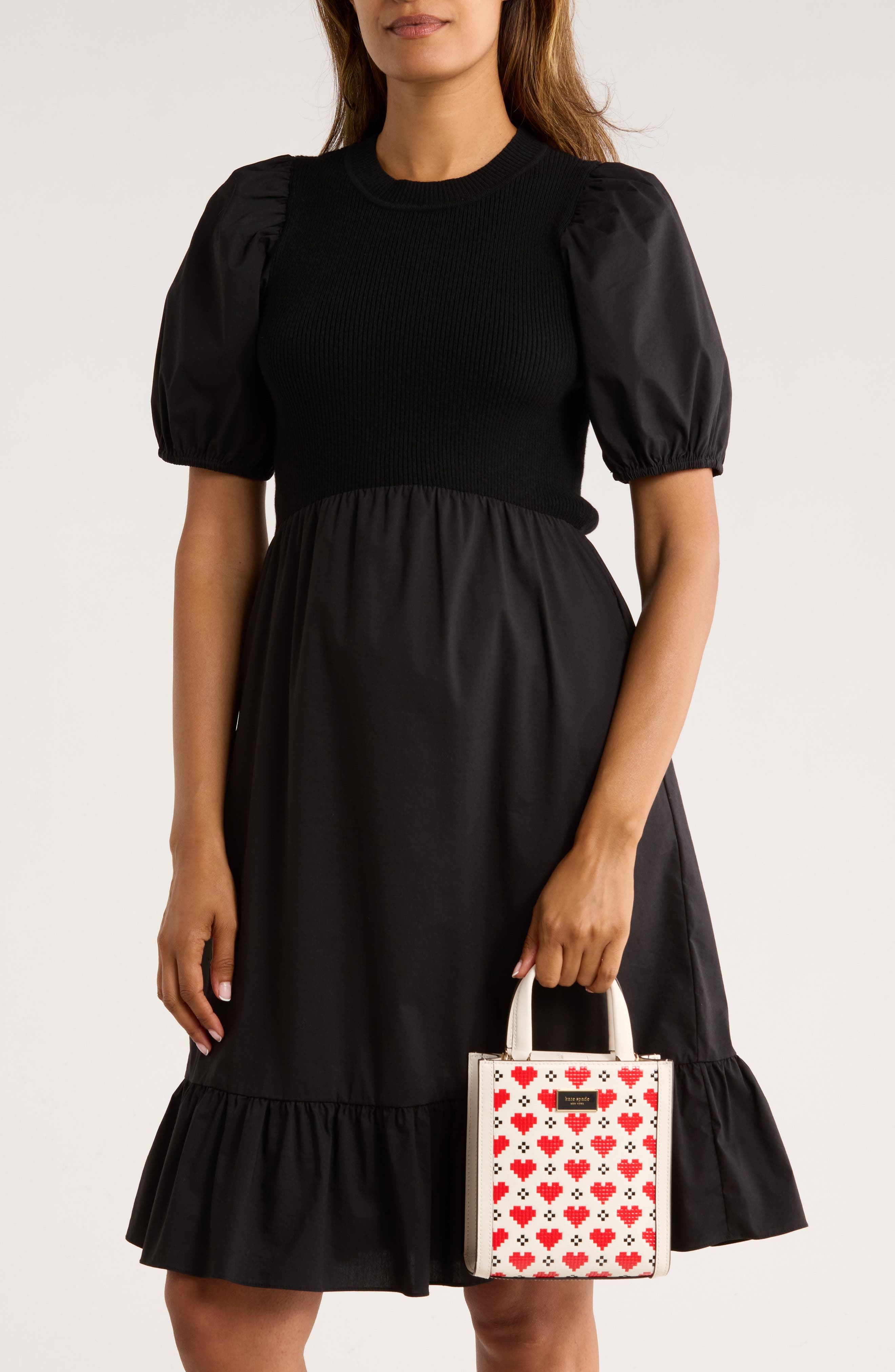 Kate Spade New York manhattan pixel hearts mini tote, Alternate, color, 