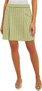 Misook Pleat Detail Tweed Miniskirt