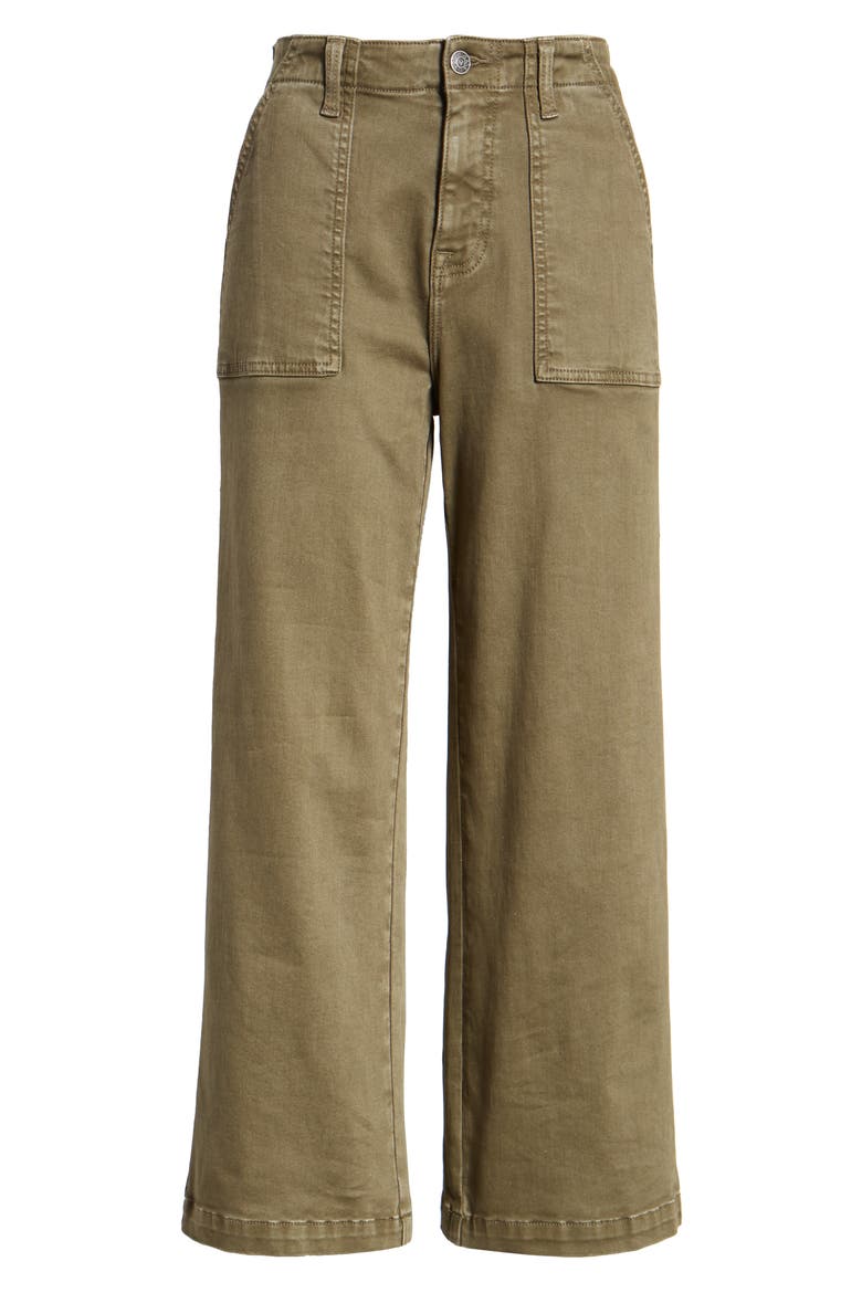 Vigoss Crop Flare Carpenter Pants, Alternate, color, OLIVE