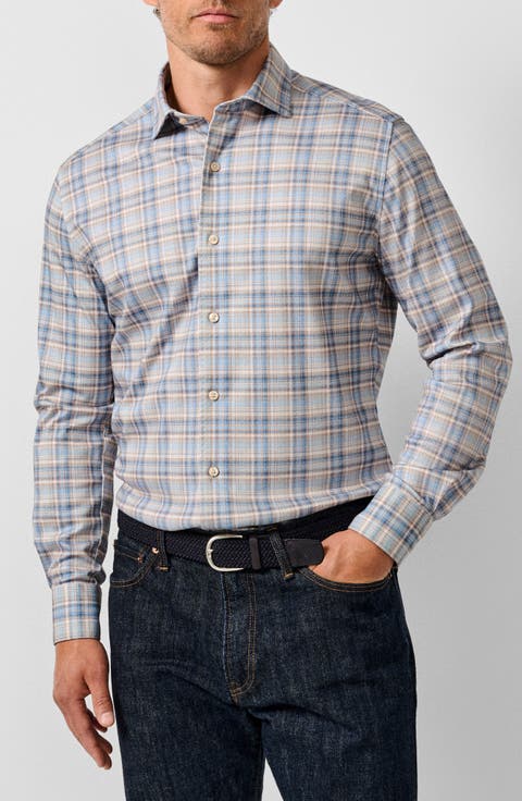 Plaid Knit Sport Shirt