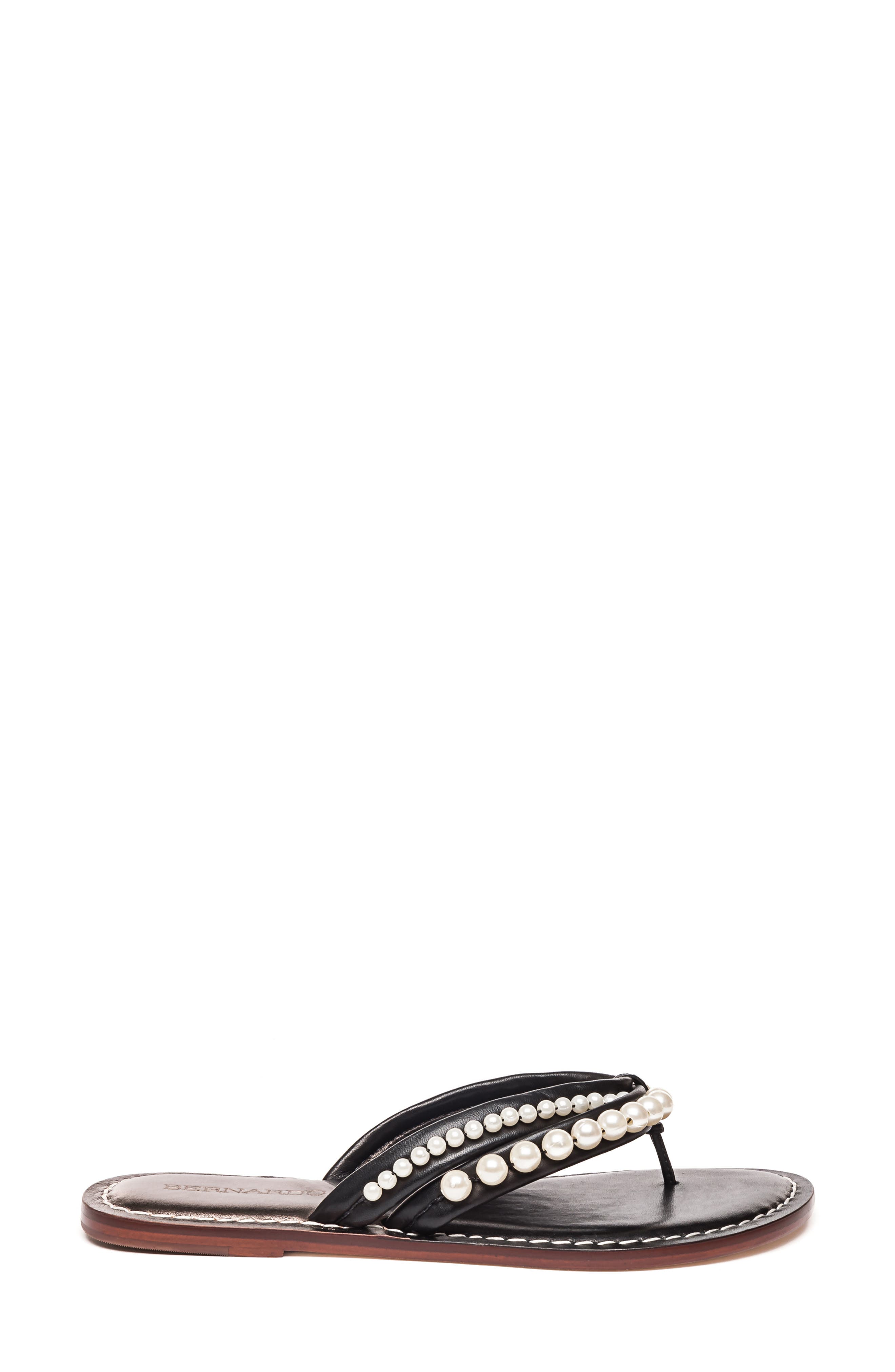Bernardo Footwear Miami Imitation Pearl Flip Flop, Alternate, color, 