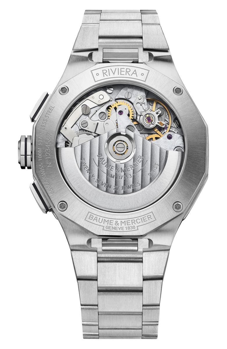 Baume & Mercier Riviera 10827 Automatic Chronograph Bracelet Watch, 41mm, Alternate, color, White