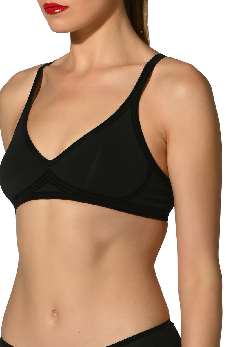 Wolford Contour Skin 3W Wireless Bra, Alternate, color, Black