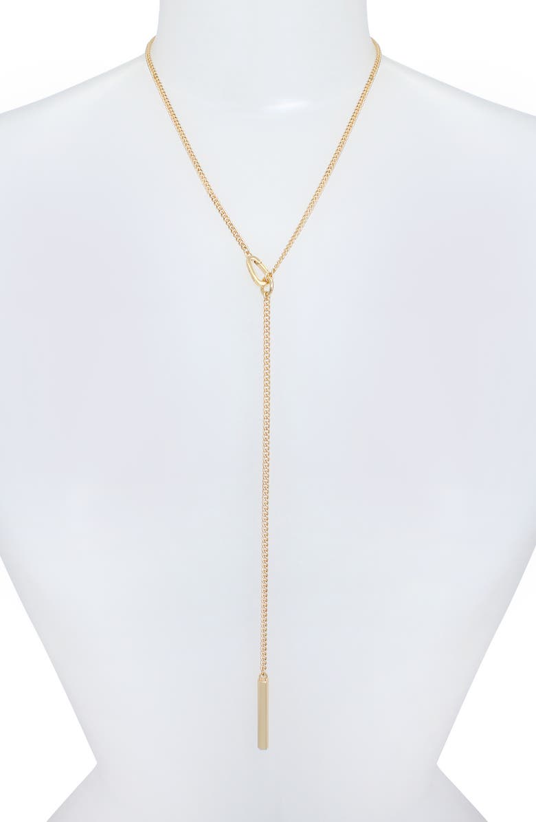 AllSaints Bar Drop Y-Necklace, Main, color,