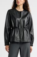 Nordstrom Cinch Waist Leather Jacket