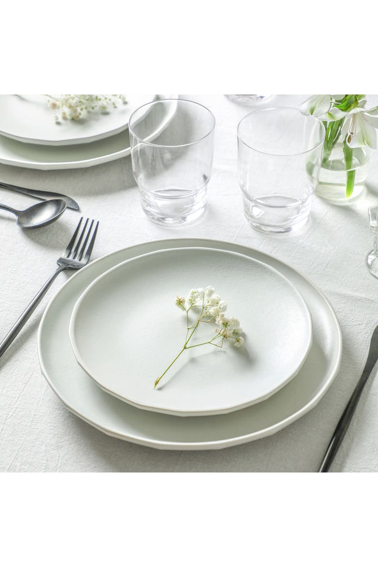 Rio Stoneware 32-Piece Dinnerware Set with Glasses, Alternate, color, Beige
