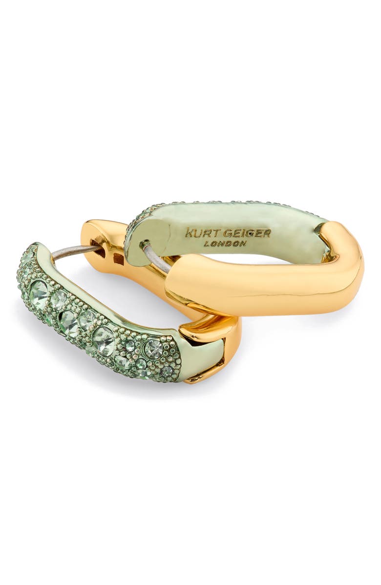Kurt Geiger London Crystal Pavé Oval Hoop Earrings, Alternate, color, Green