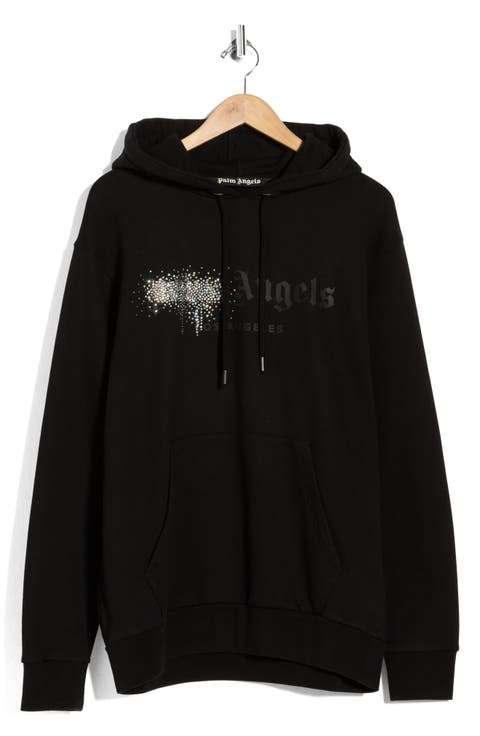 Crystal Embellished Cotton Graphic Hoodie
