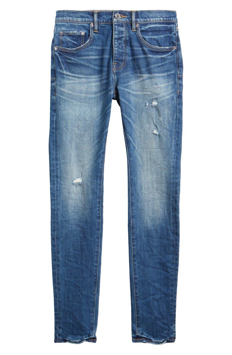 PURPLE BRAND One Year Worn Distressed Skinny Jeans, Alternate, color, Dark Indigo