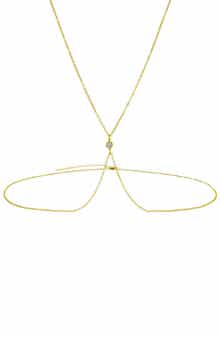 Adornia 14K Gold Plated Cubic Zirconia X Body Chain