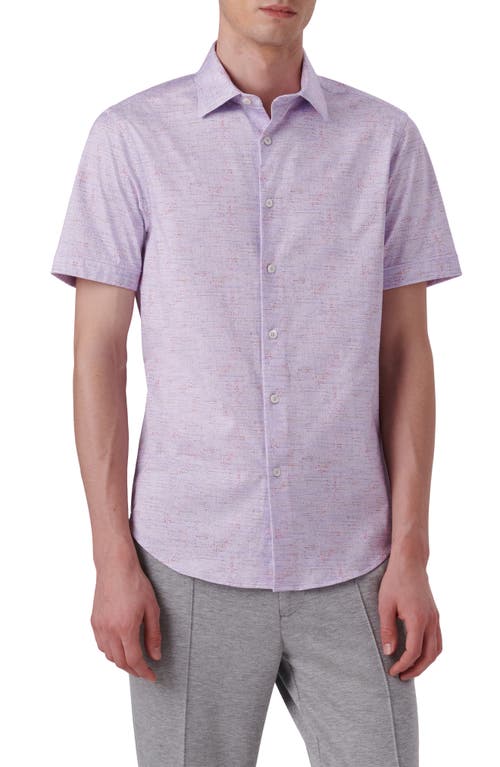 Bugatchi Men's Ooohcotton Tech Marled-print Sport Shirt In Lilac