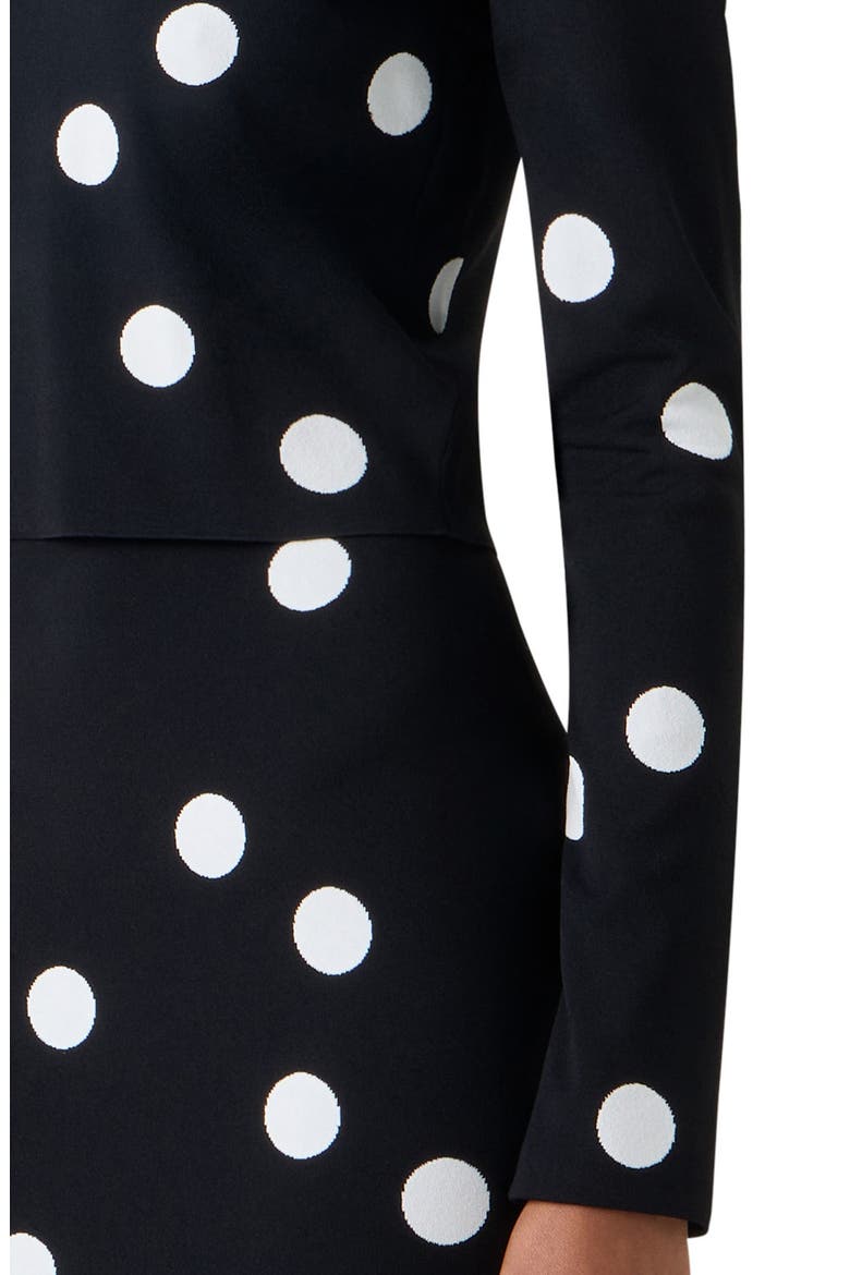 Polka Dot Jacquard Fitted Sweater, Alternate, color, BLACK-CREAM