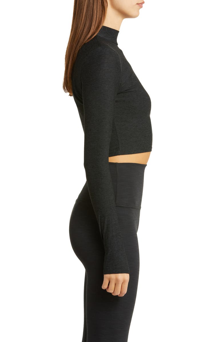 Beyond Yoga Moving On Featherweight Mock Neck Crop Top, Alternate, color,