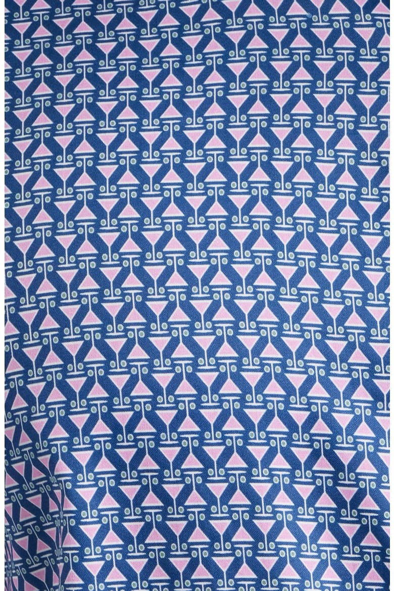 Martini Print Cotton Button-Up Shirt, Alternate, color, PINK/NAVY