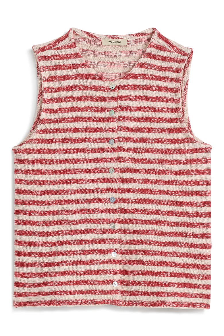 Stripe Crewneck Sweater Vest, Alternate, color, FESTIVAL RED