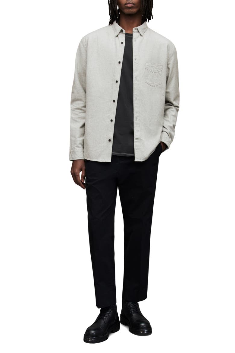 Arden Cotton Button-Up Shirt, Alternate, color, GREY MARL
