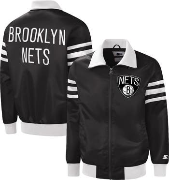 STARTER Men's Starter Black Brooklyn Nets The Captain II Full-Zip