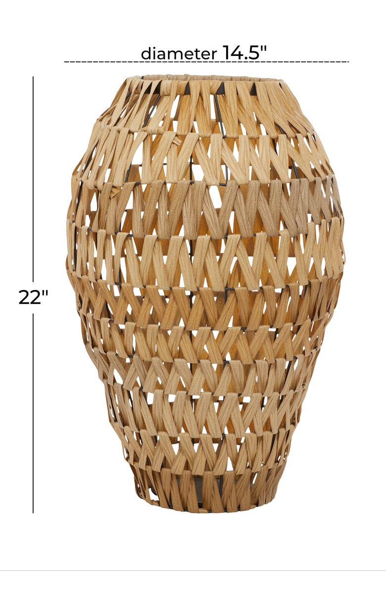 GINGER BIRCH STUDIO Brown Plastic Rattan Handmade Woven Vase, Alternate, color, 