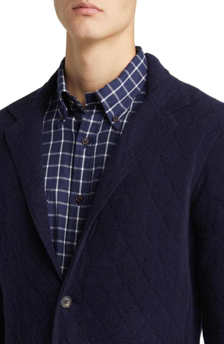 Brooks Brothers Quilted Wool Blend Knit Blazer, Alternate, color,