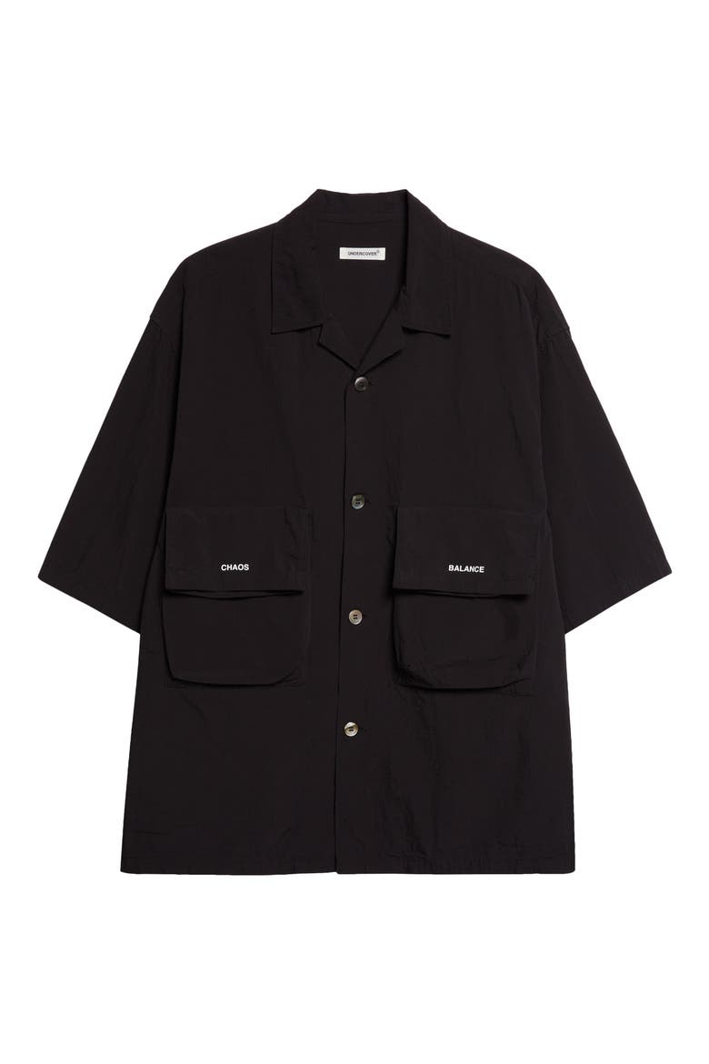 Oversize Cotton Utility Shirt, Alternate, color, BLACK