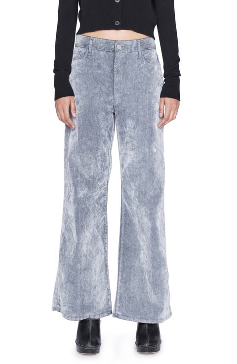 Le Baggy Palazzo Wide Leg Jeans (Gray Flock)