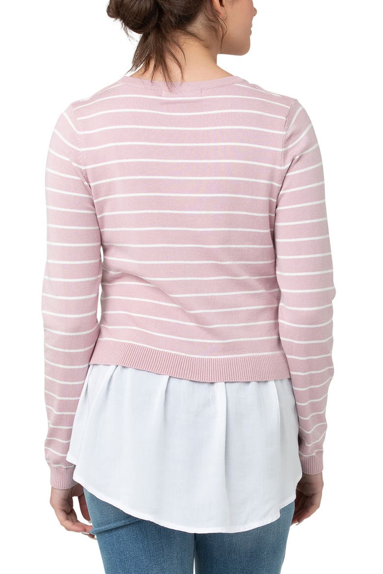Sia Nursing Knit Dusty Pink / White, Alternate, color, Dusty Pink / White