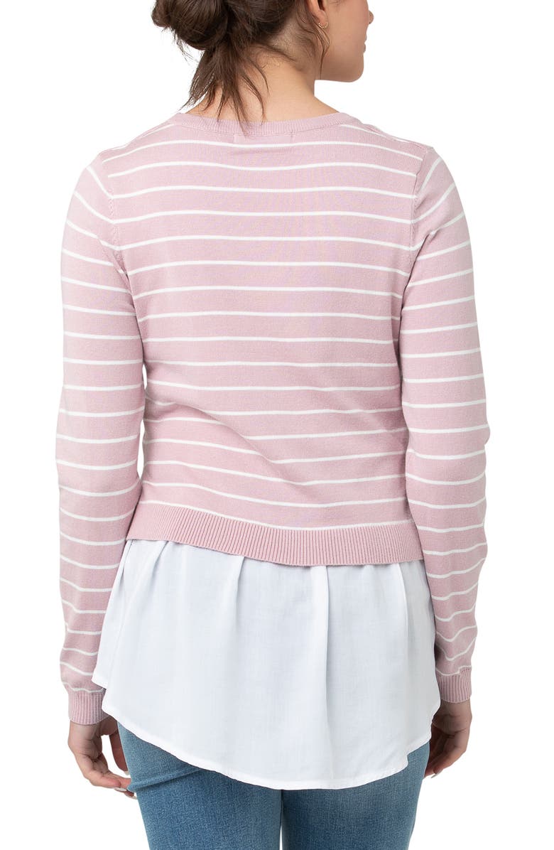 Ripe Maternity Sia Nursing Knit Dusty Pink / White, Alternate, color, Dusty Pink / White