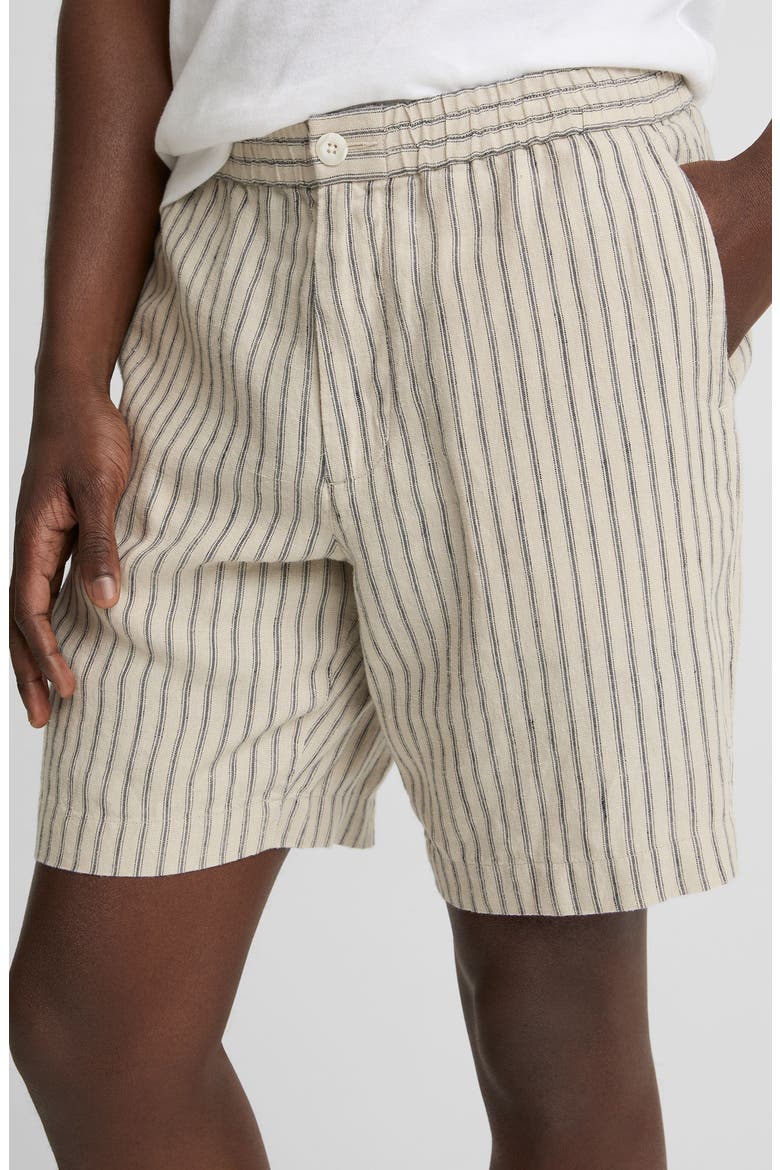 Ballstone Stripe Hemp Drawstring Shorts, Alternate, color, PARCHMENT/ COASTAL STRIPES