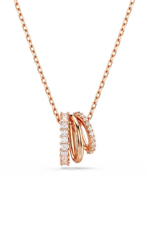 Swarovski Hyperbola Three-link Pendant Necklace In White