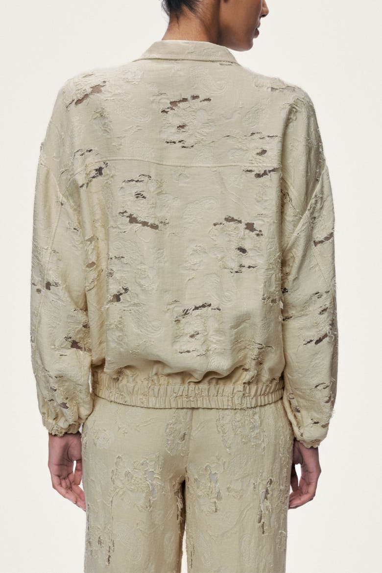 Jacquard Bomber Jacket, Alternate, color, Ivory
