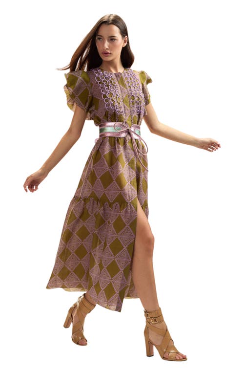 Cynthia Rowley Ramie Midi Pintuck Kaftan In Brown