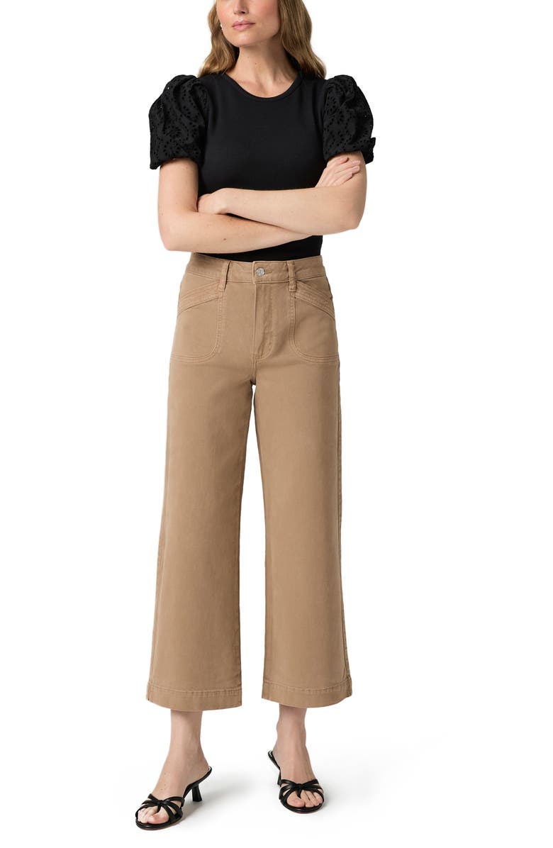 PAIGE Anessa High Waist Ankle Wide Leg Jeans, Alternate, color, Vintage Canewood