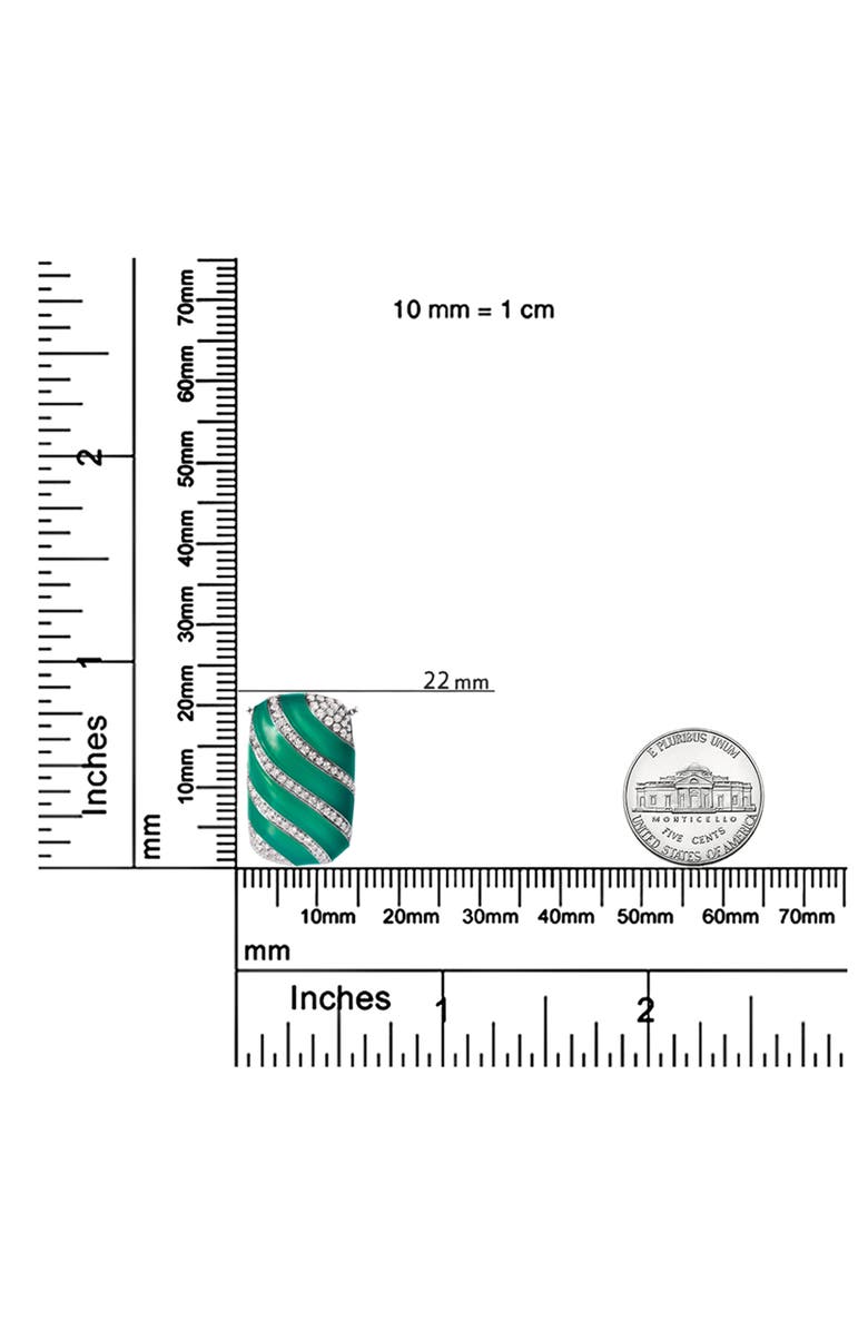 Haus of Brilliance Silver Turquoise Enamel and 1/2 Cttw Diamond Block Pendant Necklace, Alternate, color, White