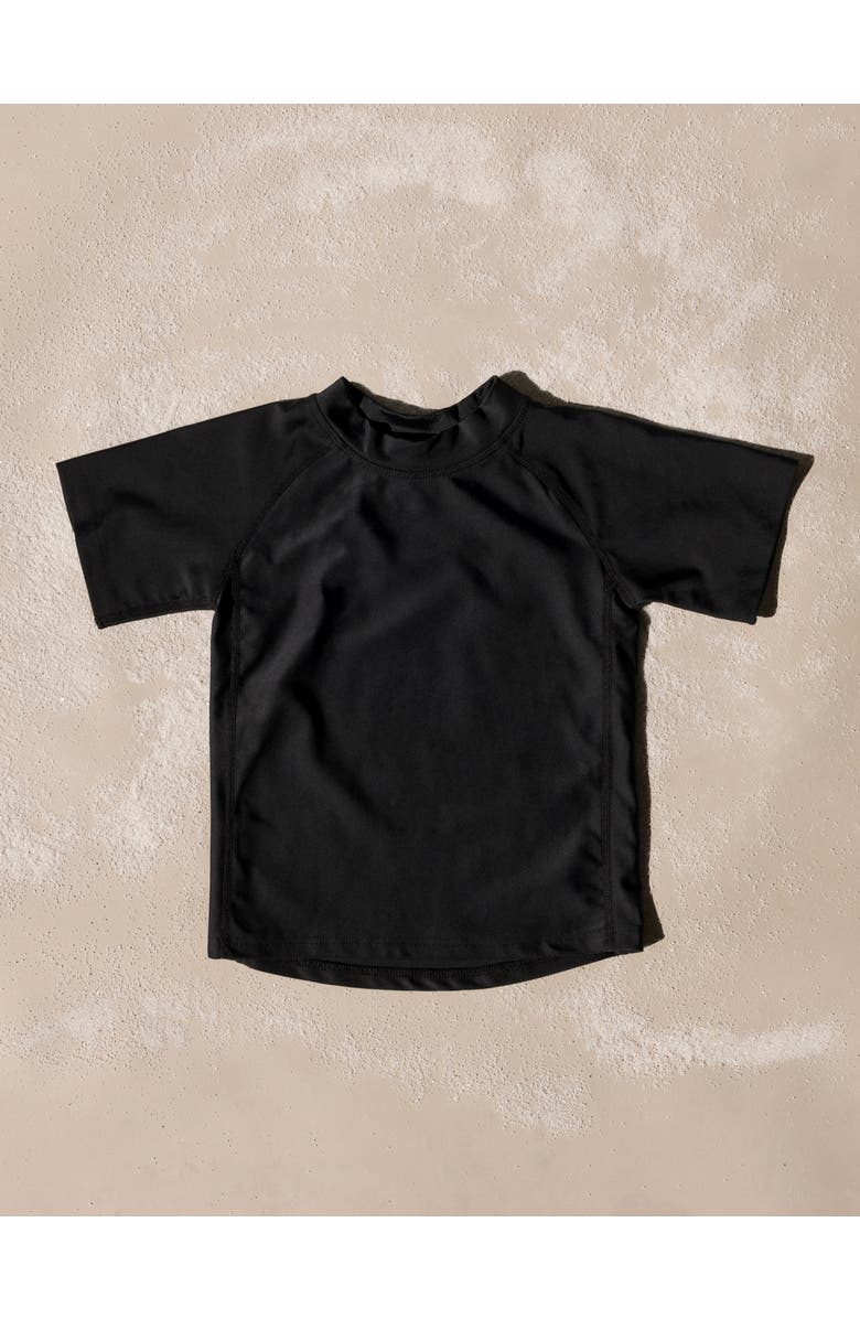 Leveret Kids Short Sleeve Rash Guard, UPF 50+ Swim Shirt, Alternate, color, Black