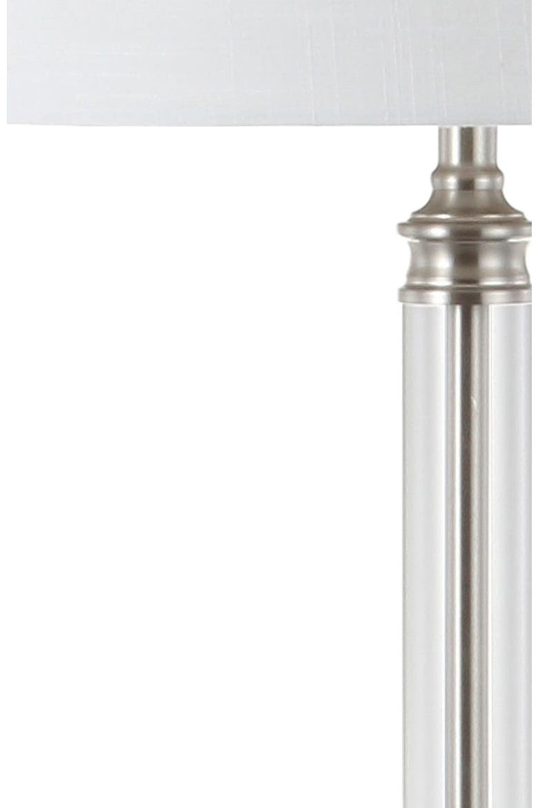Ralph 60" Metal/Glass Floor Lamp, Polished Nickel/Clear, Alternate, color, Polished Nickel/ Clear