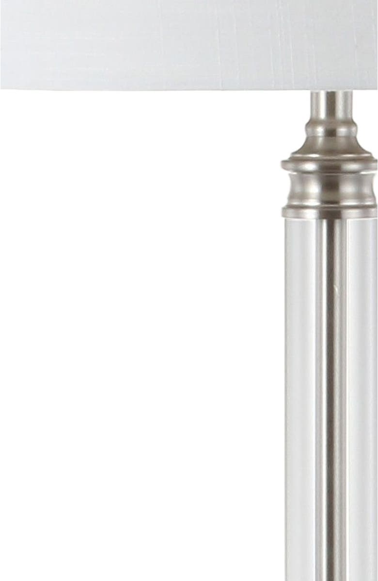JONATHAN Y Ralph 60" Metal/Glass Floor Lamp, Polished Nickel/Clear, Alternate, color, Polished Nickel/ Clear